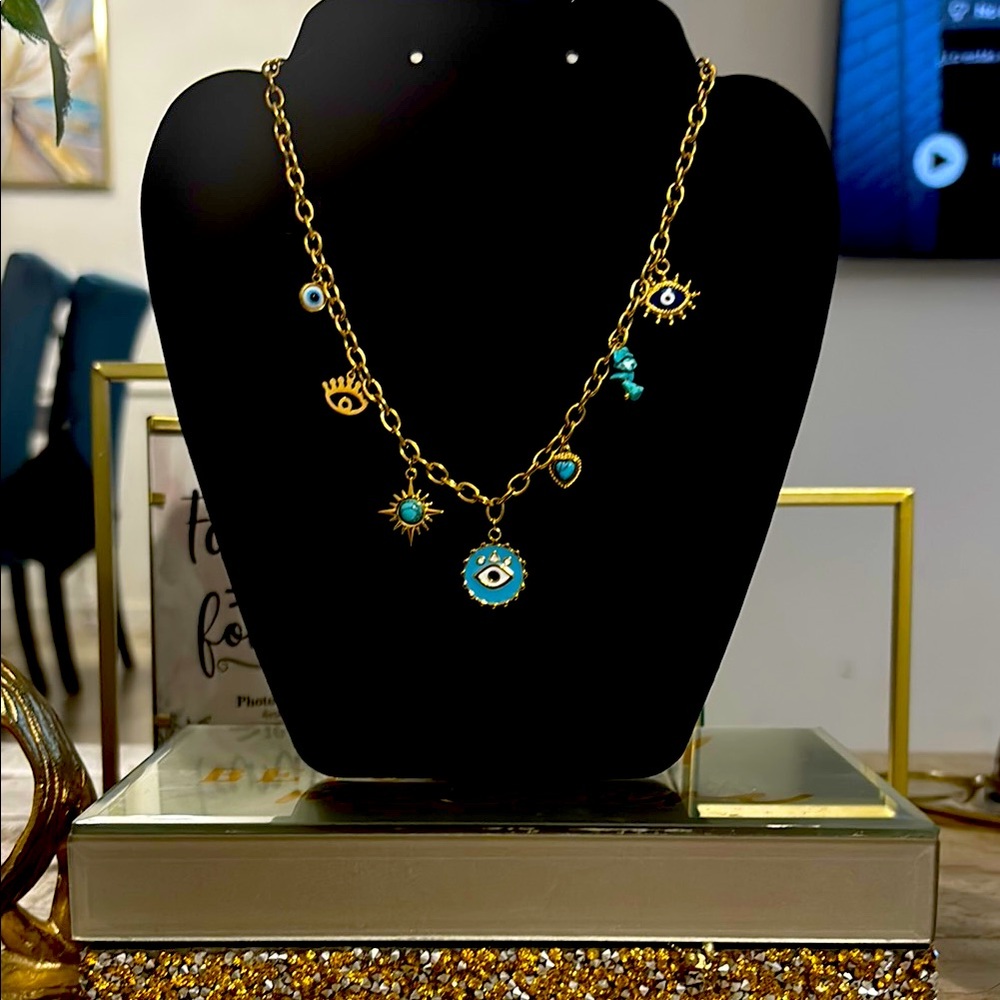 Beautiful 18kg gold-plated Turkish evil eye jewelry 🦋
